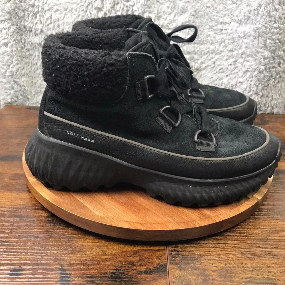 Cole Haan ZeroGrand Flurry Hiker Boots Womens 10.5B Black‎ Water Resistant Shoes